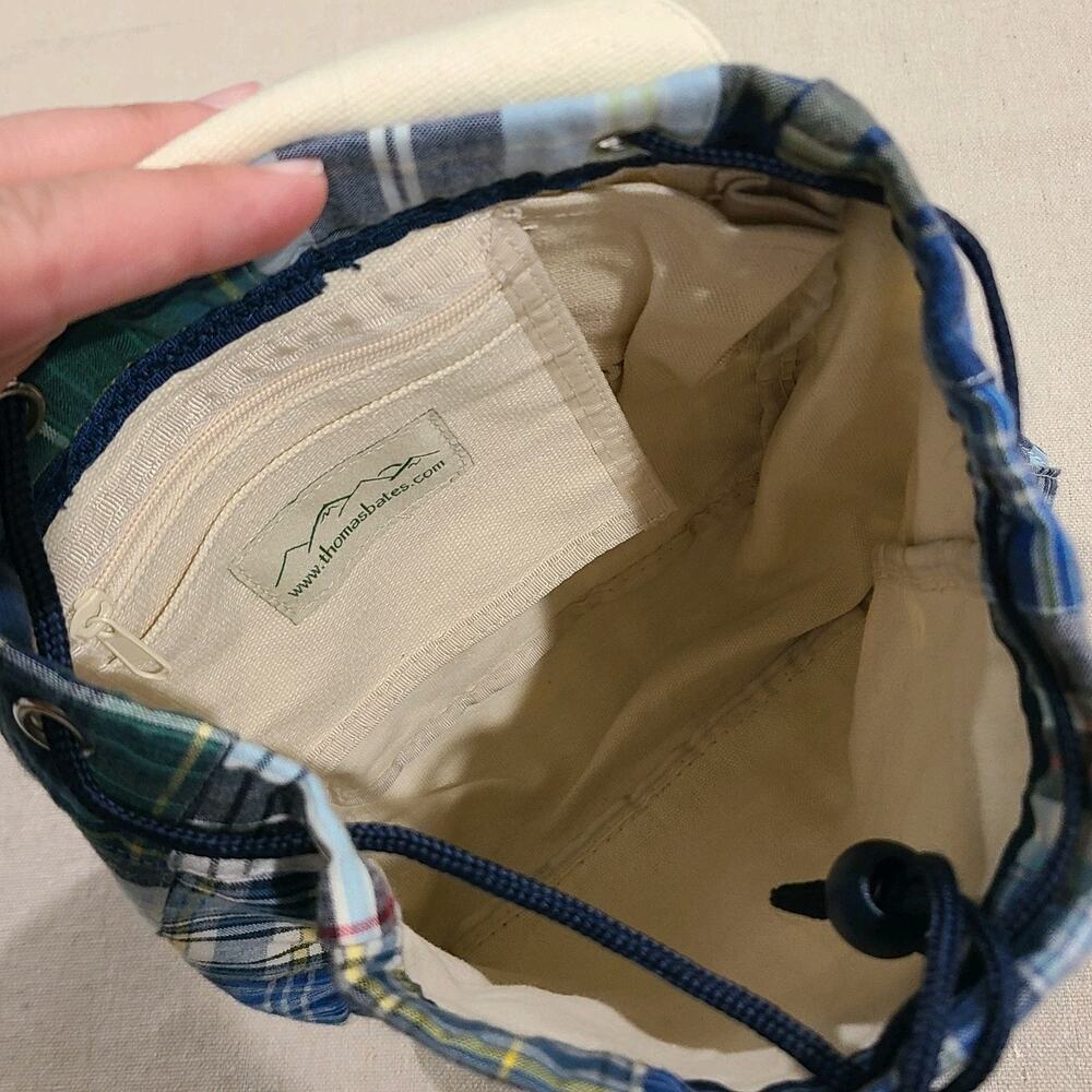 Thomas Bates Blue Patchwork Plaid Mini Backpack P… - image 6